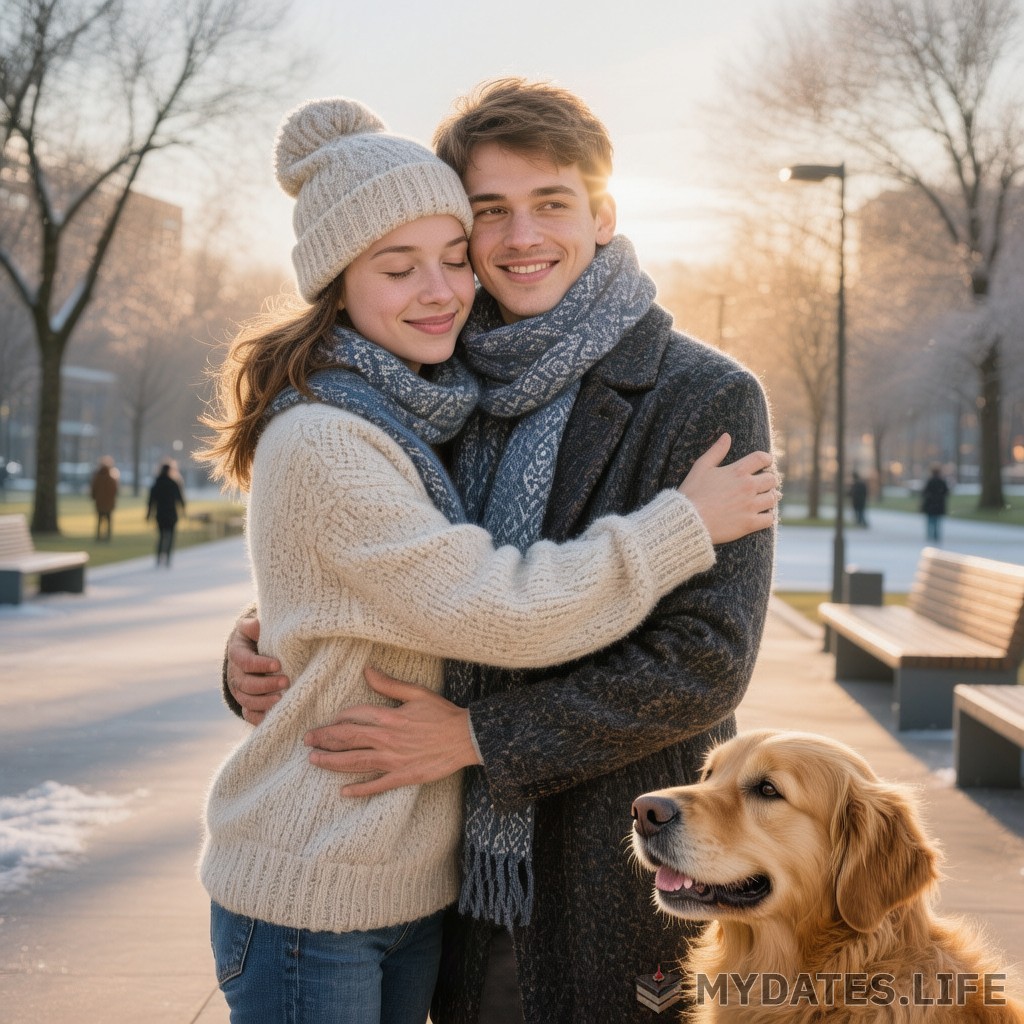 Mädchen umarmen Jungen Tag - 11 Januar