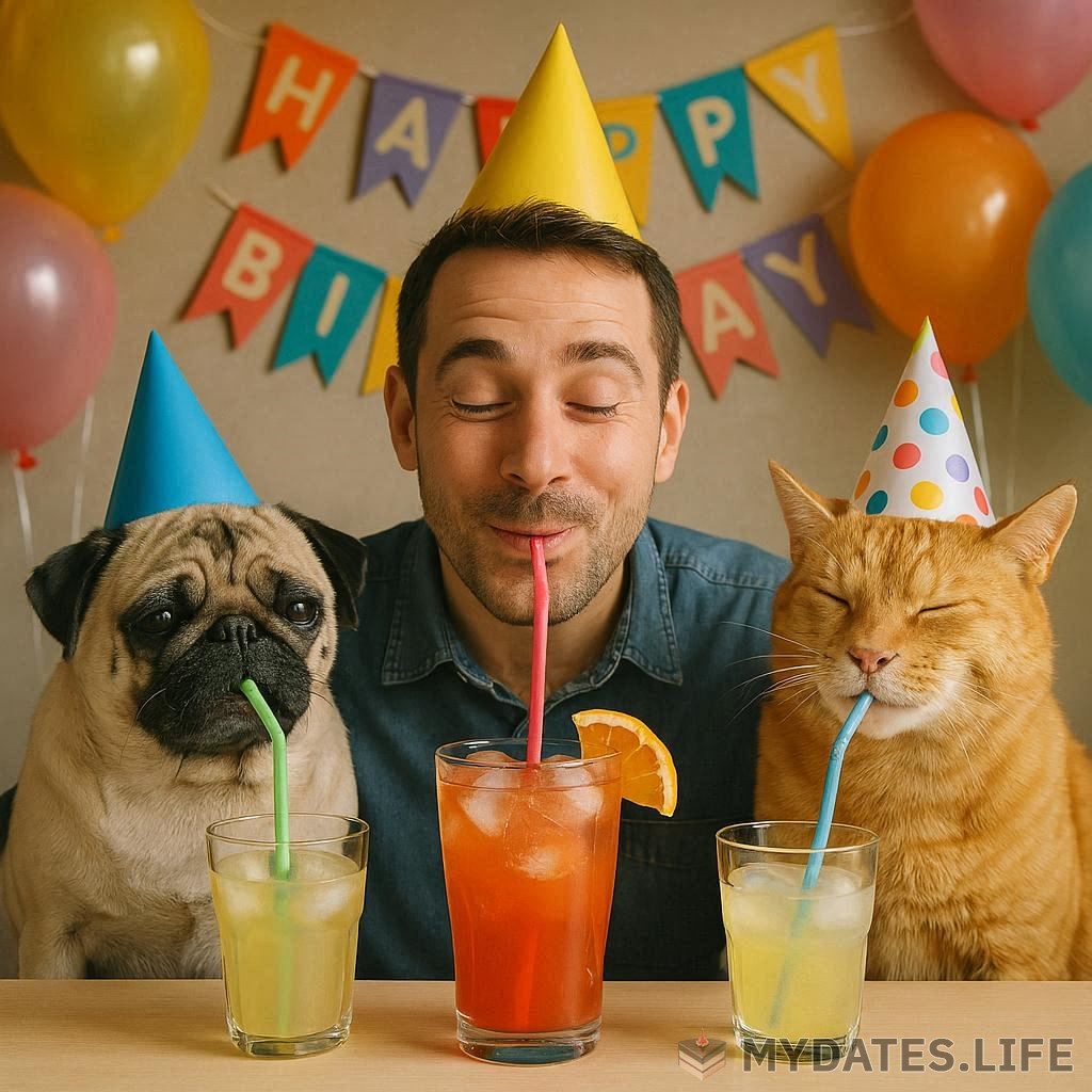 Cocktail-Strohhalm Geburtstag